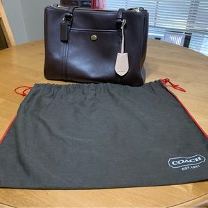 Authentic Coach Peyton Double Zip Leather Carryall Bag